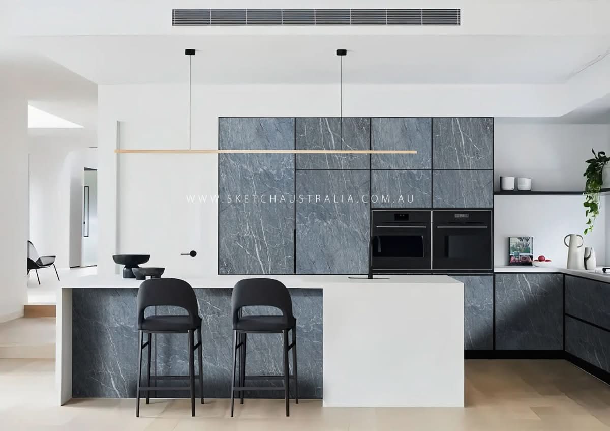 Buy Emerald Green Thin Natural Stone Panels Online | Sketch