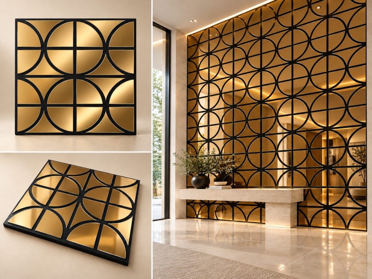 Gold Mosaic Acoustic Mirror Panel - Sketch Australia