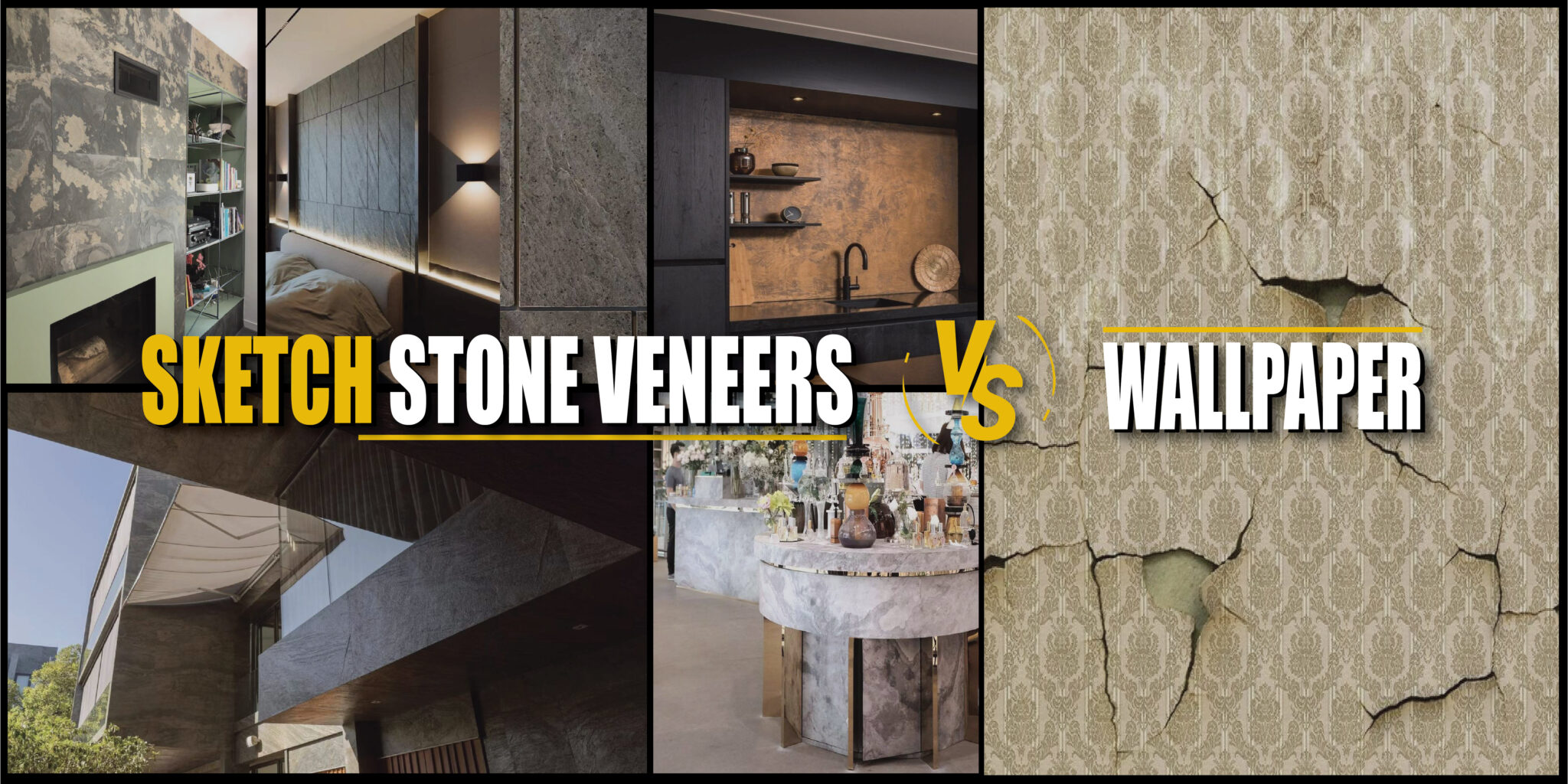 Don’t settle for coverups! Choose Sketch Flexible Stones over temporary wallpapers.